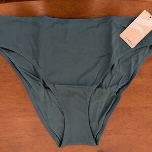 Lively Eco-friendly Swim High Waist Bikini Bottom - Harbor green